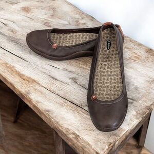 DR. SCHOLLS Joliet Brown Slip On Casual Comfort Shoes Size US 8.5M Leather Upper